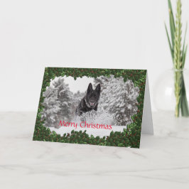 Personlig julkort med hund från Alsace Helgkort