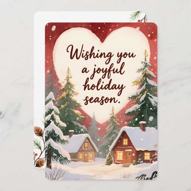 Personlig julkort med vintageflat design (Fram/baksida)