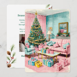 Personlig julkort med vintageflat design