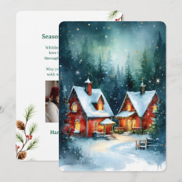 Personlig julkort med vintageflat design