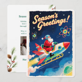 Personlig julkort med vintageflat design