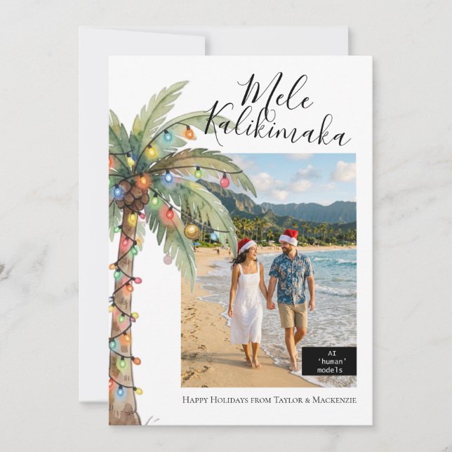 Personlig julkort Mele Kalikimaka jul (Framsida)