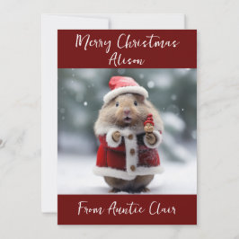 Personlig julkort Santa Hamster