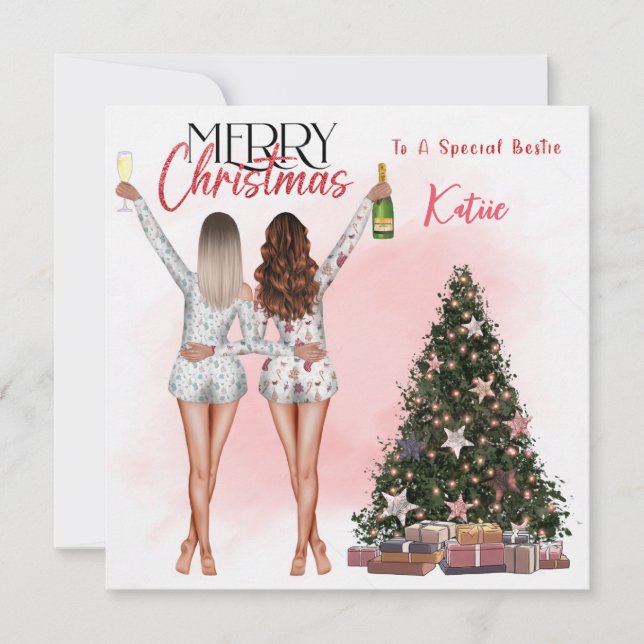 Personlig julkort till bästa vännen Bästa kompis B Inbjudningar (Framsida)