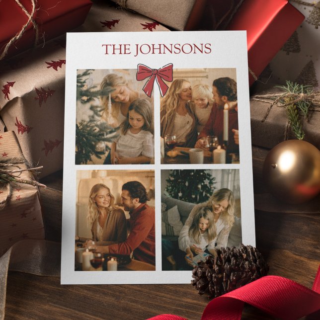Personlig julkortskollage med familjefoton vykort (Skapare uppladdad)