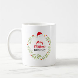 Personlig julkrans med tomtehatt kaffemugg