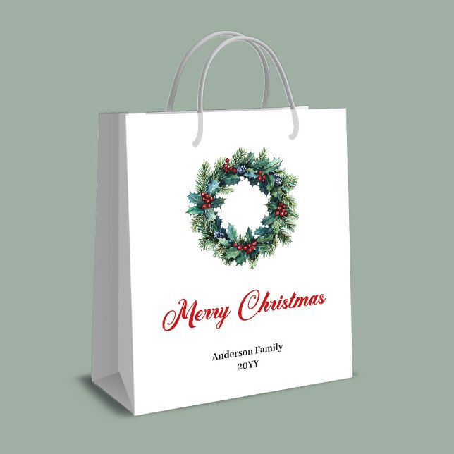 Personlig julkranspåse för festlig gåva (Personalized Christmas wreath bag for festive gifts)