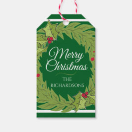 Personlig julkranspresenttagg Grön Presentetikett