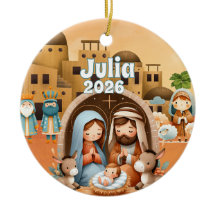 Personlig julkrubba-ornament