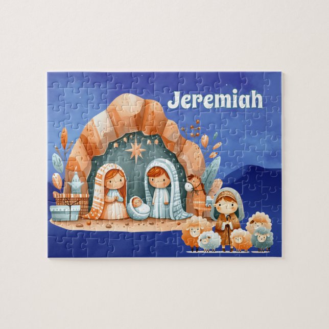Personlig julkrubba  pussel (Horisontell)
