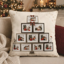 Personlig julkudde med familjefoto i form av julgr