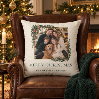 Personlig julkudde med familjefoto kudde
