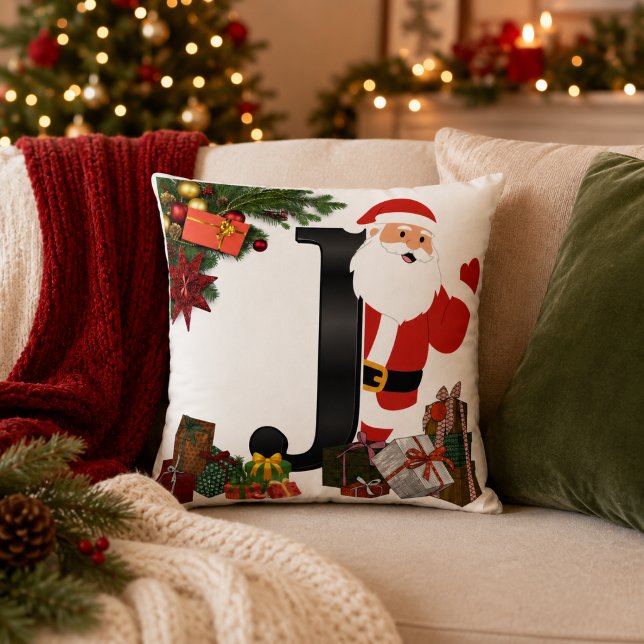 Personlig julkudde med monogram  kudde (Skapare uppladdad)