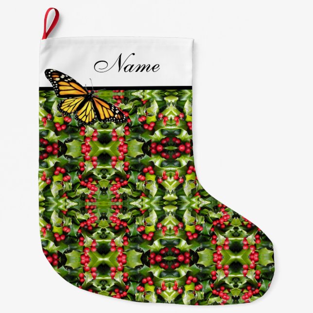 Personlig - Jullager - Monarch/Holly Stor Julstrumpa (Framsidan)