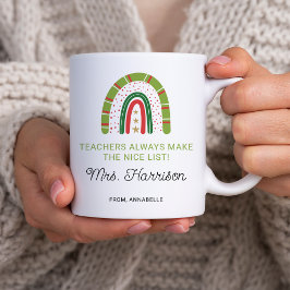Personlig Jullärare Regnbåge Nice-lista Kaffemugg