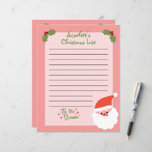 Personlig jullista till tomten