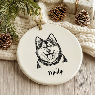 Personlig jullovs-prydnad för Malamute-hund Julgransprydnad Keramik