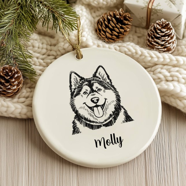 Personlig jullovs-prydnad för Malamute-hund Julgransprydnad Keramik (Skapare uppladdad)