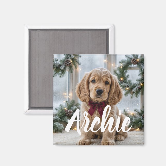 Personlig julmagnet med foto magnet (Front/Back)