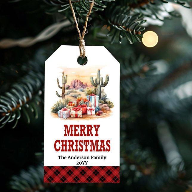 Personlig julmärkning med rustik Yuletide Yeehaw Presentetikett (Rustic Yuletide Yeehaw Christmas tag personalized)