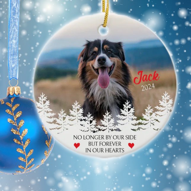 Personlig julminneshögtid för hund julgransprydnad keramik (Skapare uppladdad)