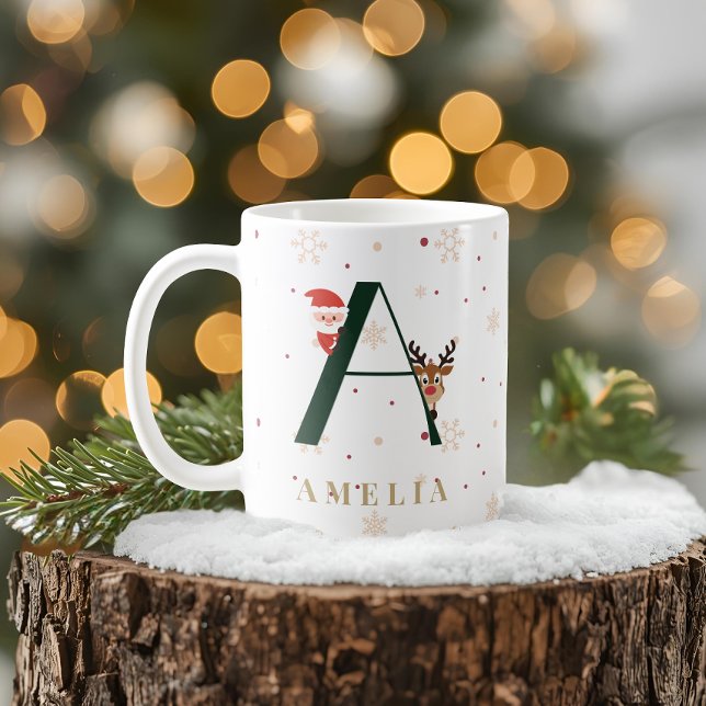 Personlig julmonogram A-mugg Kaffemugg (Skapare uppladdad)