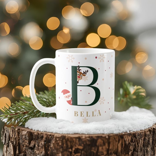 Personlig julmonogram B-mugg Kaffemugg (Skapare uppladdad)