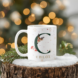 Personlig julmonogram C-mugg Kaffemugg