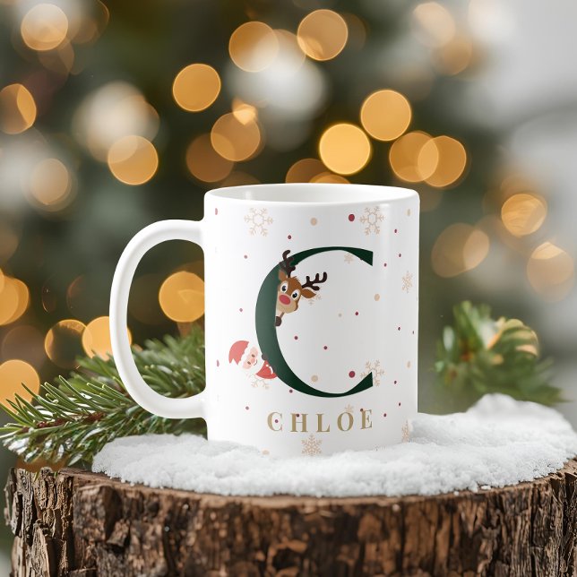 Personlig julmonogram C-mugg Kaffemugg (Skapare uppladdad)