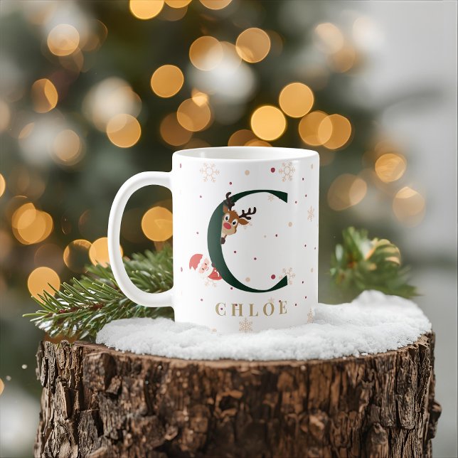 Personlig julmonogram C-mugg Kaffemugg (Skapare uppladdad)