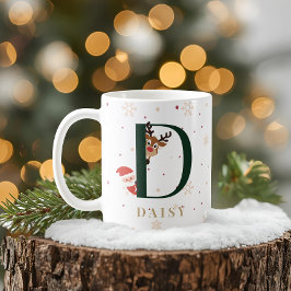 Personlig julmonogram D-mugg Kaffemugg