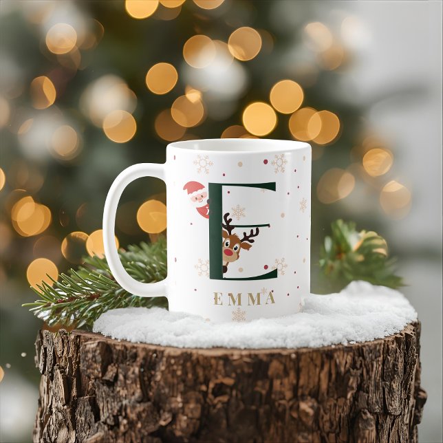 Personlig julmonogram E-mugg Kaffemugg (Skapare uppladdad)