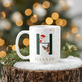 Personlig julmonogram H-mugg Kaffemugg
