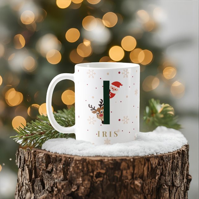 Personlig julmonogram I-mugg Kaffemugg (Skapare uppladdad)