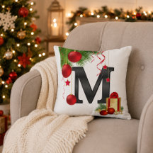 Personlig julmonogram kastkudde