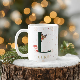 Personlig julmonogram L-mugg Kaffemugg