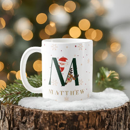 Personlig julmonogram M-mugg Kaffemugg