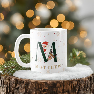 Personlig julmonogram M-mugg Kaffemugg
