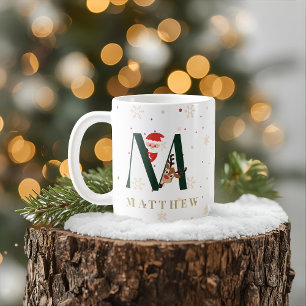 Personlig julmonogram M-mugg Kaffemugg
