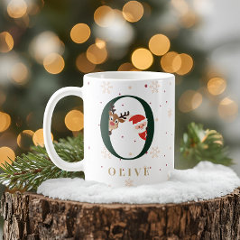Personlig julmonogram O-mugg Kaffemugg