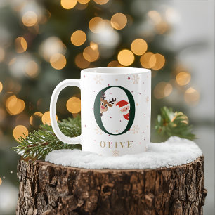 Personlig julmonogram O-mugg Kaffemugg