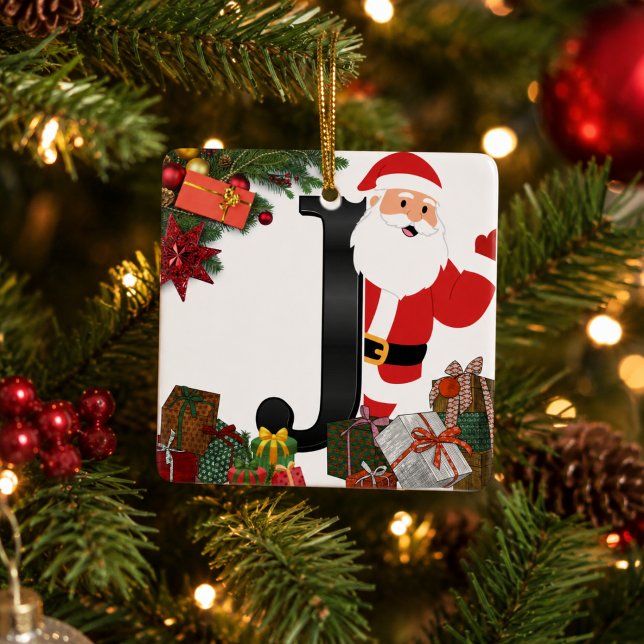 Personlig julmonogram-ornament  julgransprydnad keramik (Skapare uppladdad)