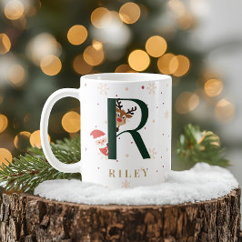 Personlig julmonogram R-mugg Kaffemugg