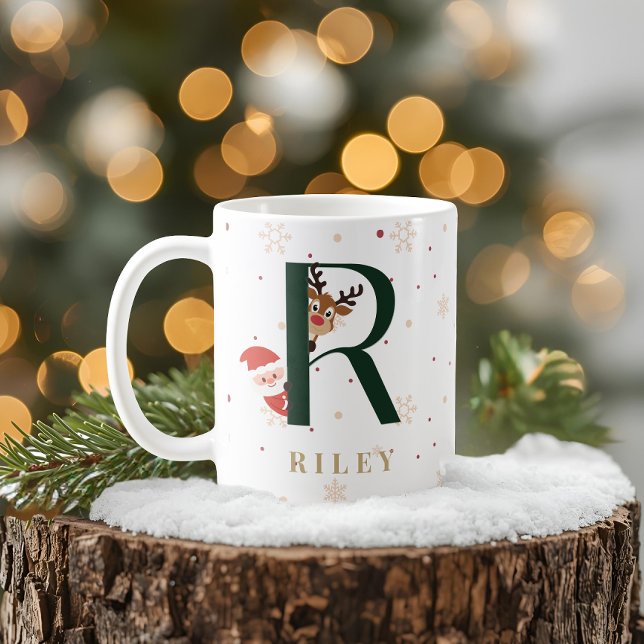 Personlig julmonogram R-mugg Kaffemugg (Skapare uppladdad)