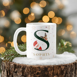 Personlig julmonogram S-mugg Kaffemugg