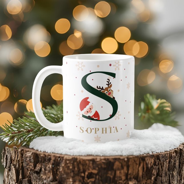Personlig julmonogram S-mugg Kaffemugg (Skapare uppladdad)