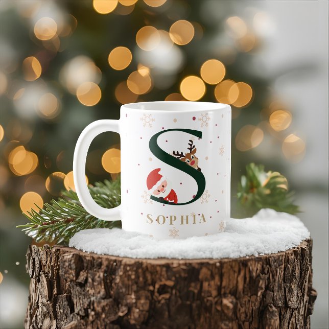 Personlig julmonogram S-mugg Kaffemugg (Skapare uppladdad)