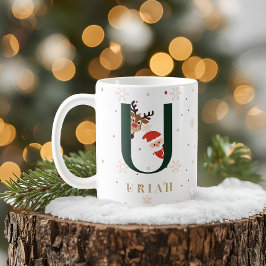 Personlig julmonogram U-mugg Kaffemugg