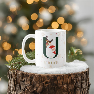 Personlig julmonogram U-mugg Kaffemugg