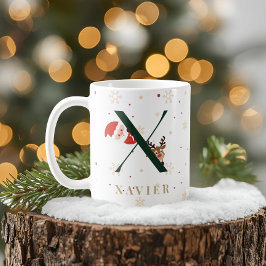 Personlig julmonogram X-mugg Kaffemugg